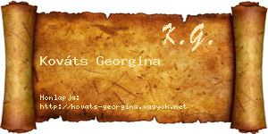 Kováts Georgina névjegykártya